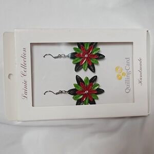Quilling card Laine collection-poinsettia earrings -pierced